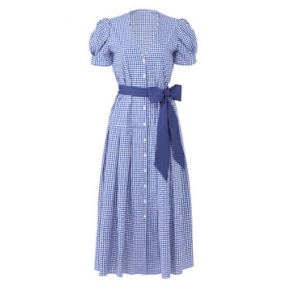 Petersyn Gingham Jenna Button Down Blue Dress M